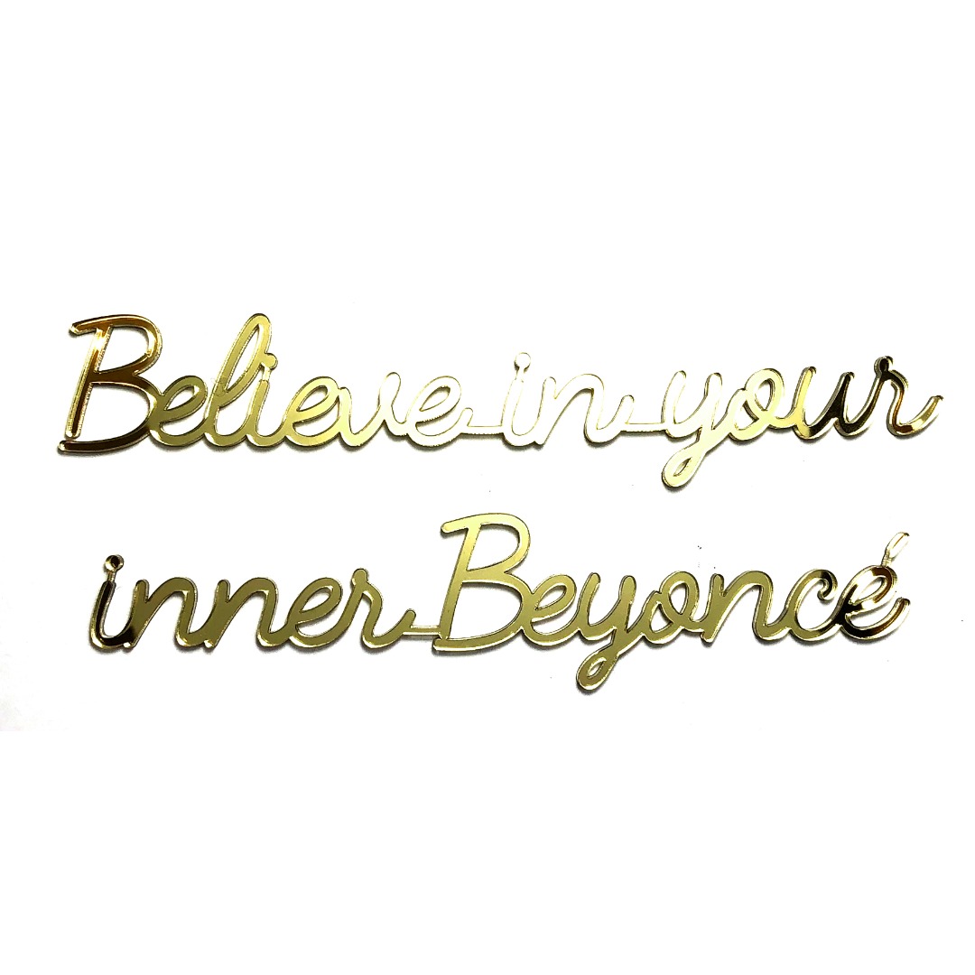 self-adhesive quote - believe in your inner Beyonce - black